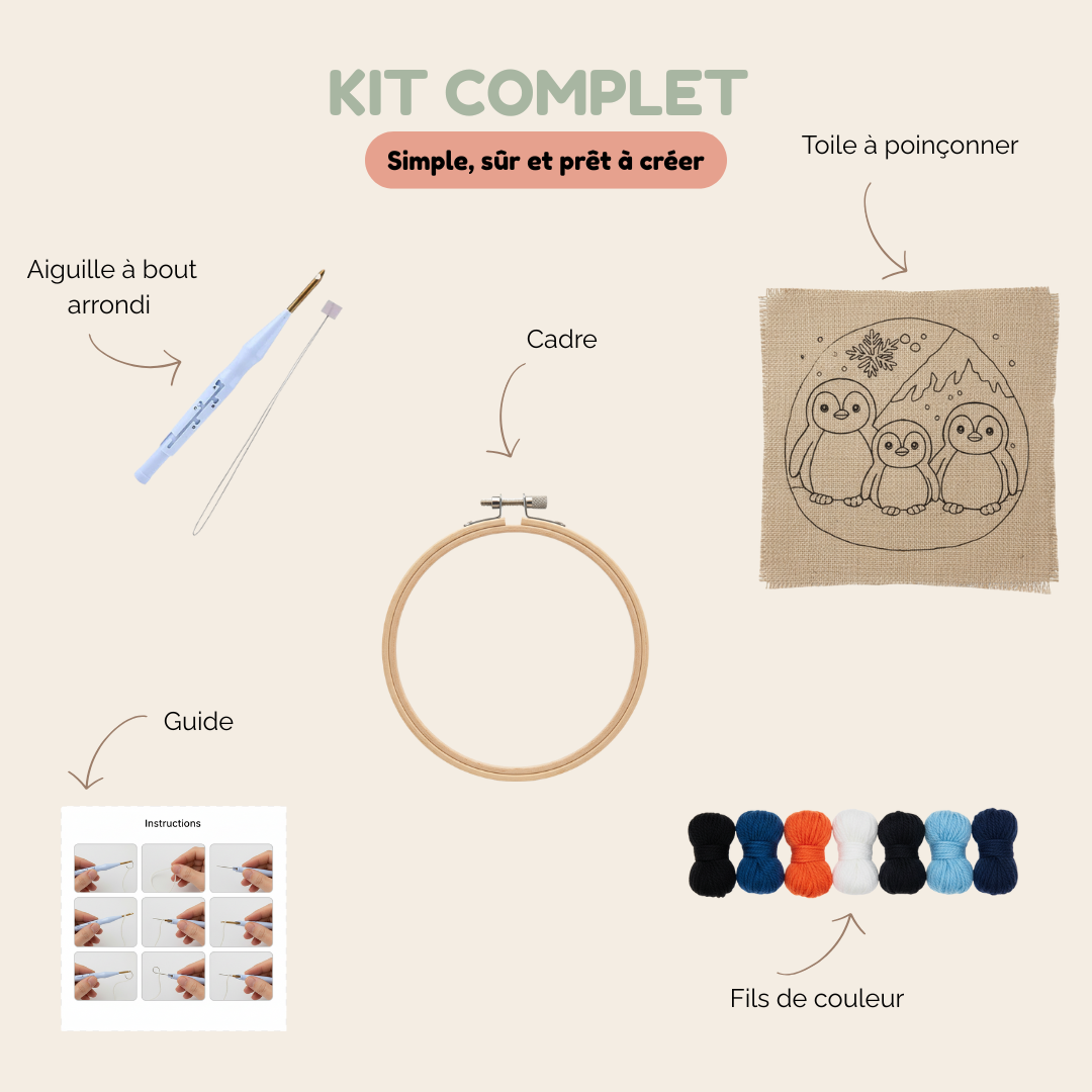 Kit de Broderie Magique Beezy 🧵🧸 - Punch Needle